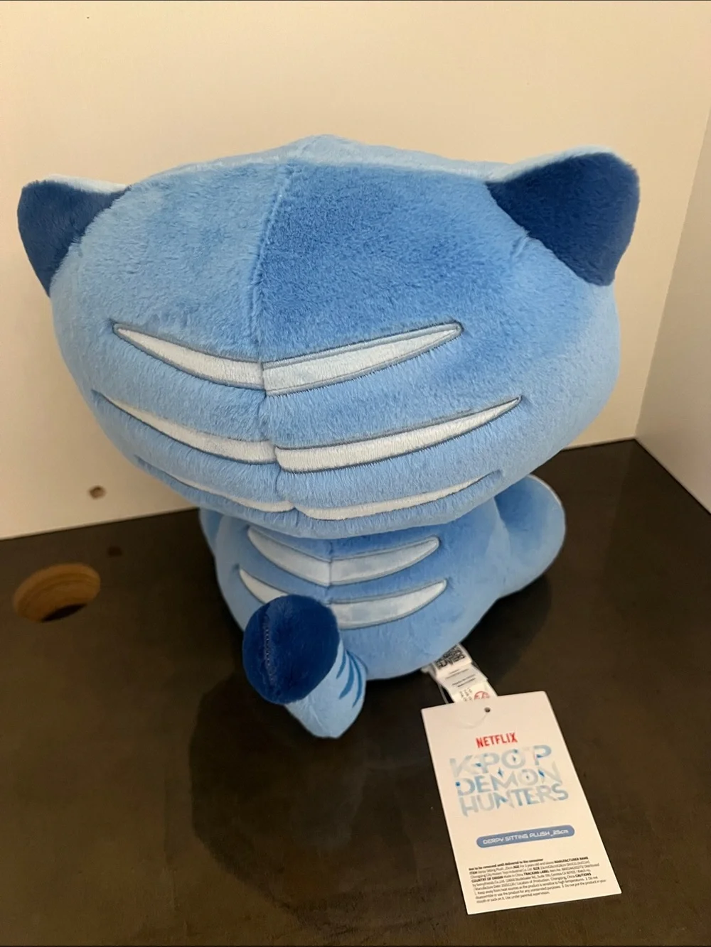 Netflix Blue Plush Cat Toy with Bright Yellow Eyes